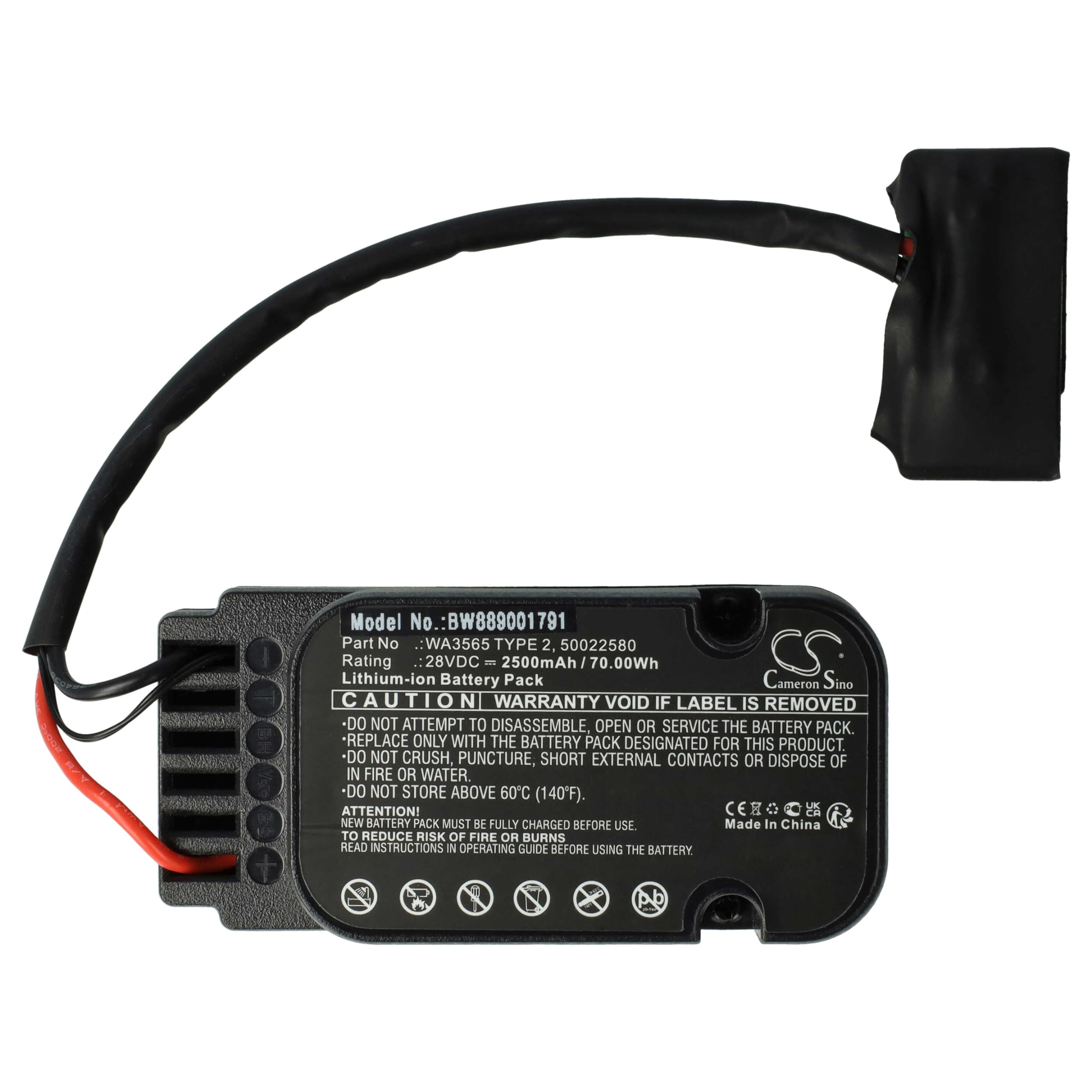 vhbw batteria compatibile con Worx Landroid WG795E, Wg795e Typ 2 rasaerba 2500mAh 28V Li-Ion