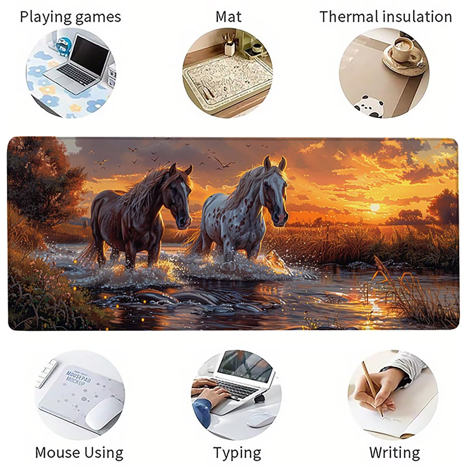 Rojo Alfombrilla Ratón XXL 1600x800x3mm, Atardecer Mouse Pad H-5578 | Alfombrilla Ratón Gaming Mejora la Precisión y la Velocidad, Alfombrilla Escritorio para Jugadores de PC, Oficina
