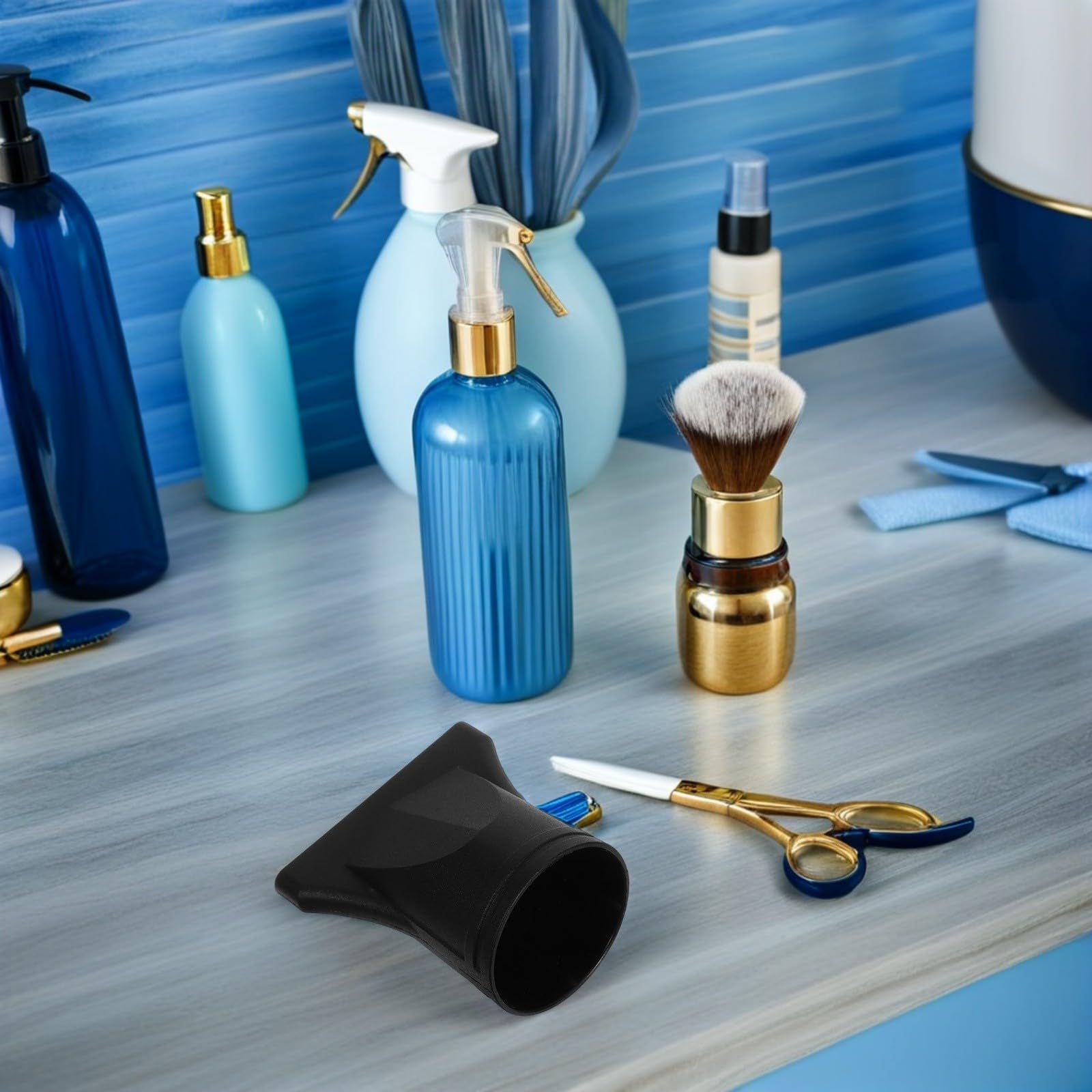 VOSAREA 2 Stück Schwarze Föhndüsen aus Kunststoff mit 44-46mm Universeller Passform und Gleichmäßiger Luftverteilung für Professionelle Salons und Tägliche Haarpflege