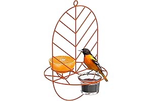 MEKKAPRO Baltimore Oriole Feeder: Graceful Leaf Decor for Nectar Bliss
