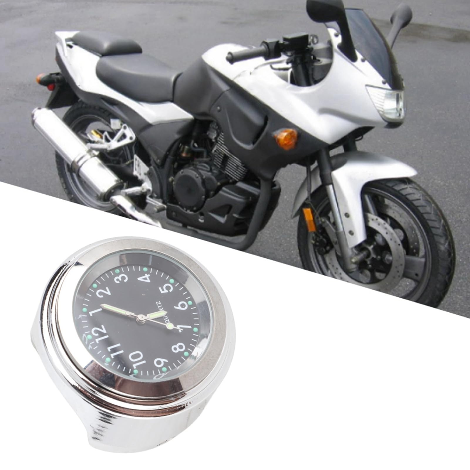 Denash Montre à Cadran de Moto, Jolie Montre de Moto Cool, Haute dureté, Antirouille pour Moto (Black)