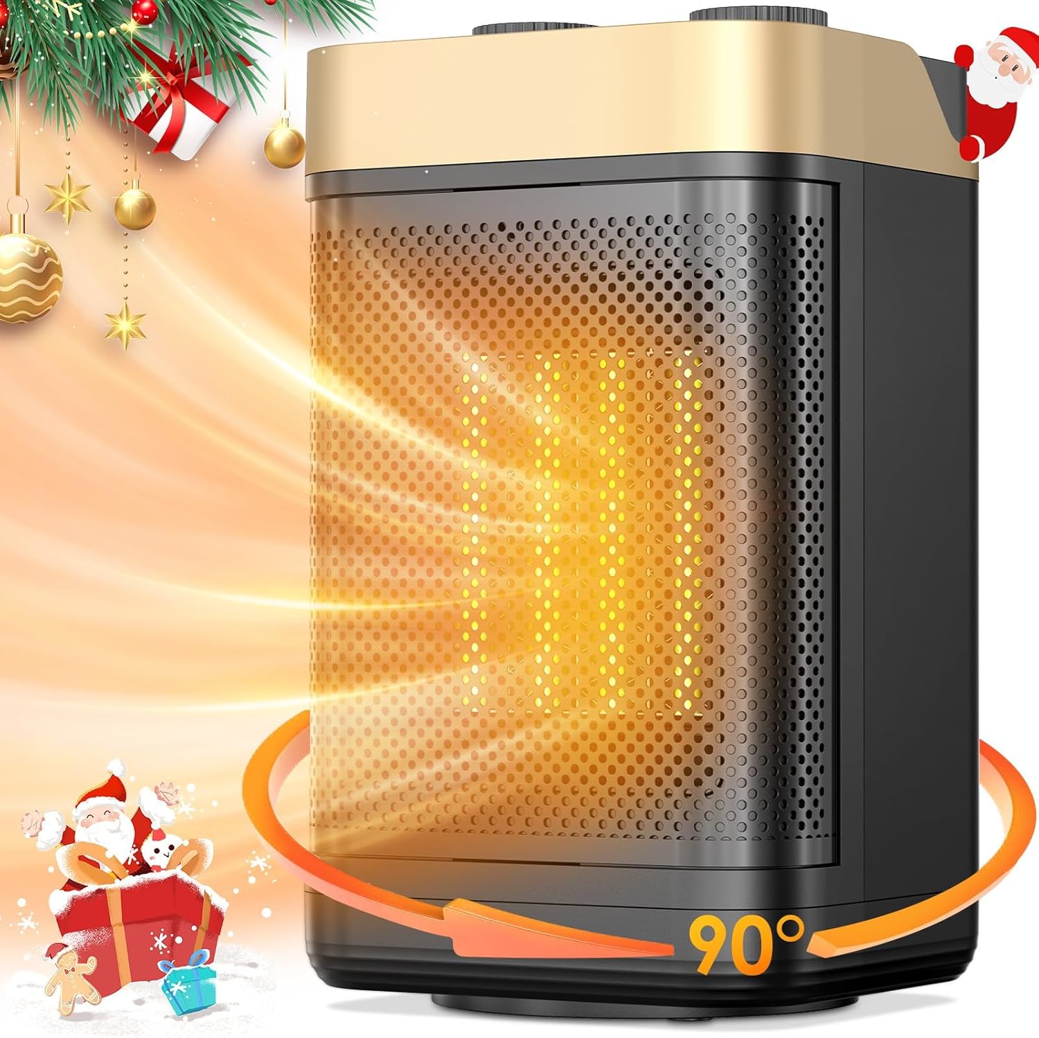 Space Heater for Indoor Use, 90°Oscillation Fast Heating