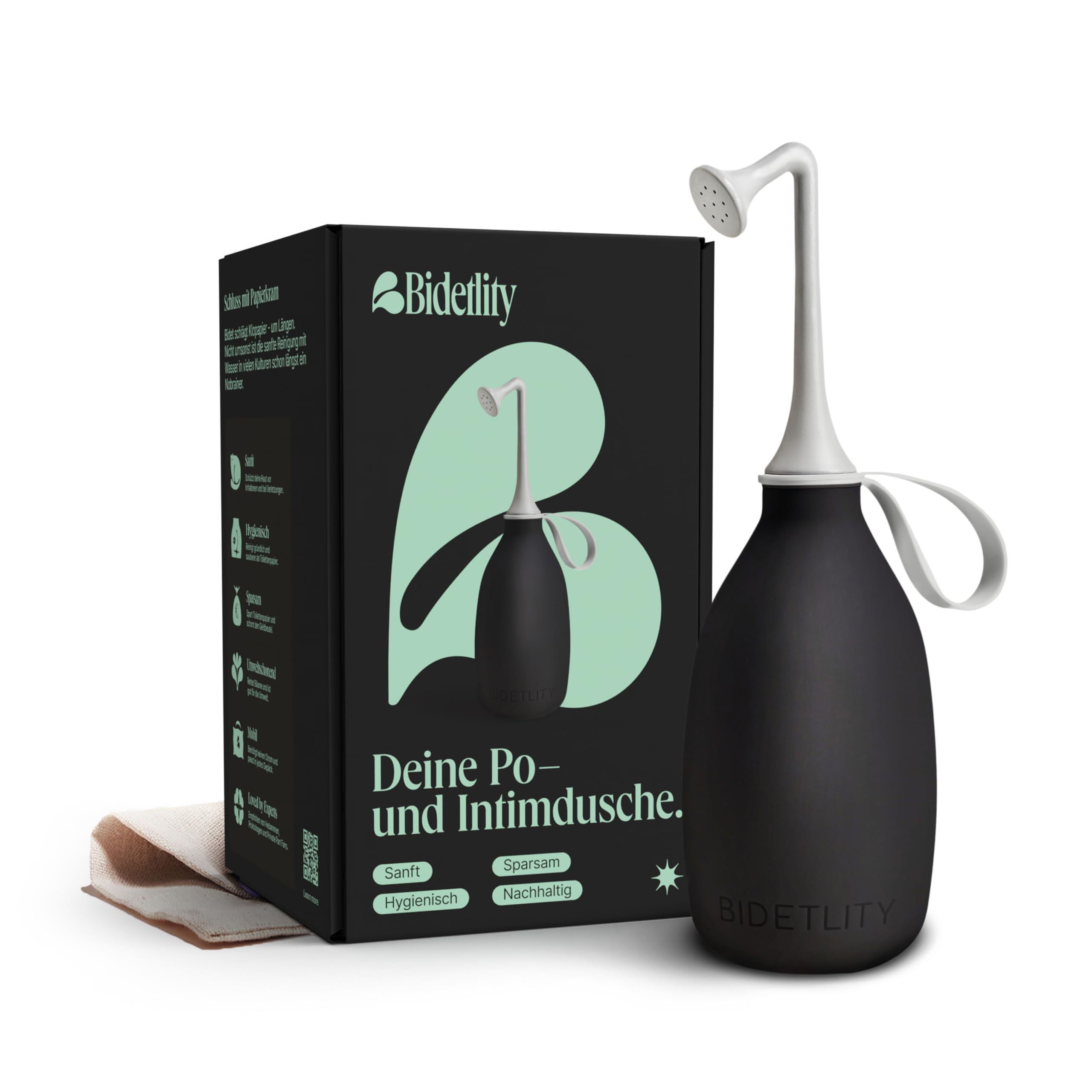 Ducha Íntima 3.0 – Bidet Portátil de Viaje, sostenible, reemplaza toallitas húmedas, ahorra papel higiénico, con bolsa de viaje, sin BPA
