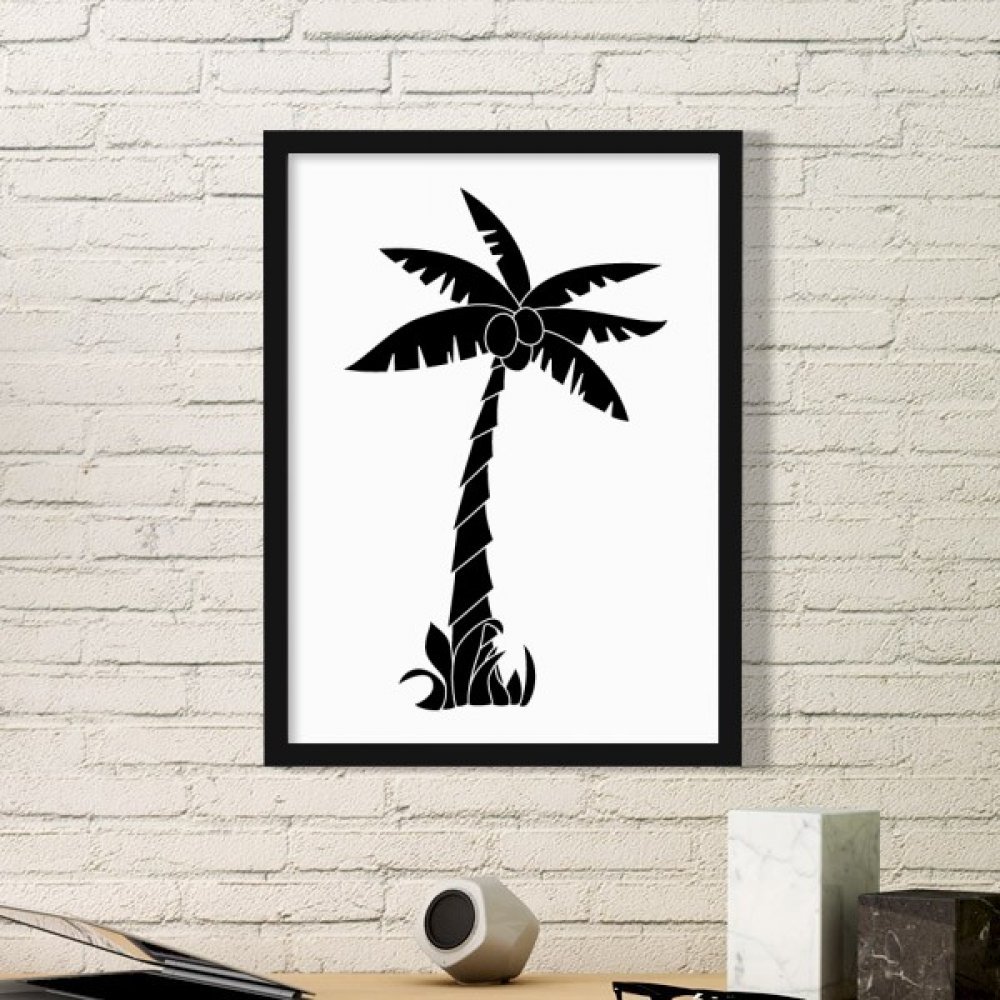 Cadre photo silhouette de cocotier en bois noir pour décoration maison