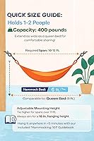 Vista 3 de Yellow Leaf Hammocks - Hamaca tejida a mano de tamaño doble, con capacidad para 1 a 2 personas, 400 libras máximo, resistente a la intemperie