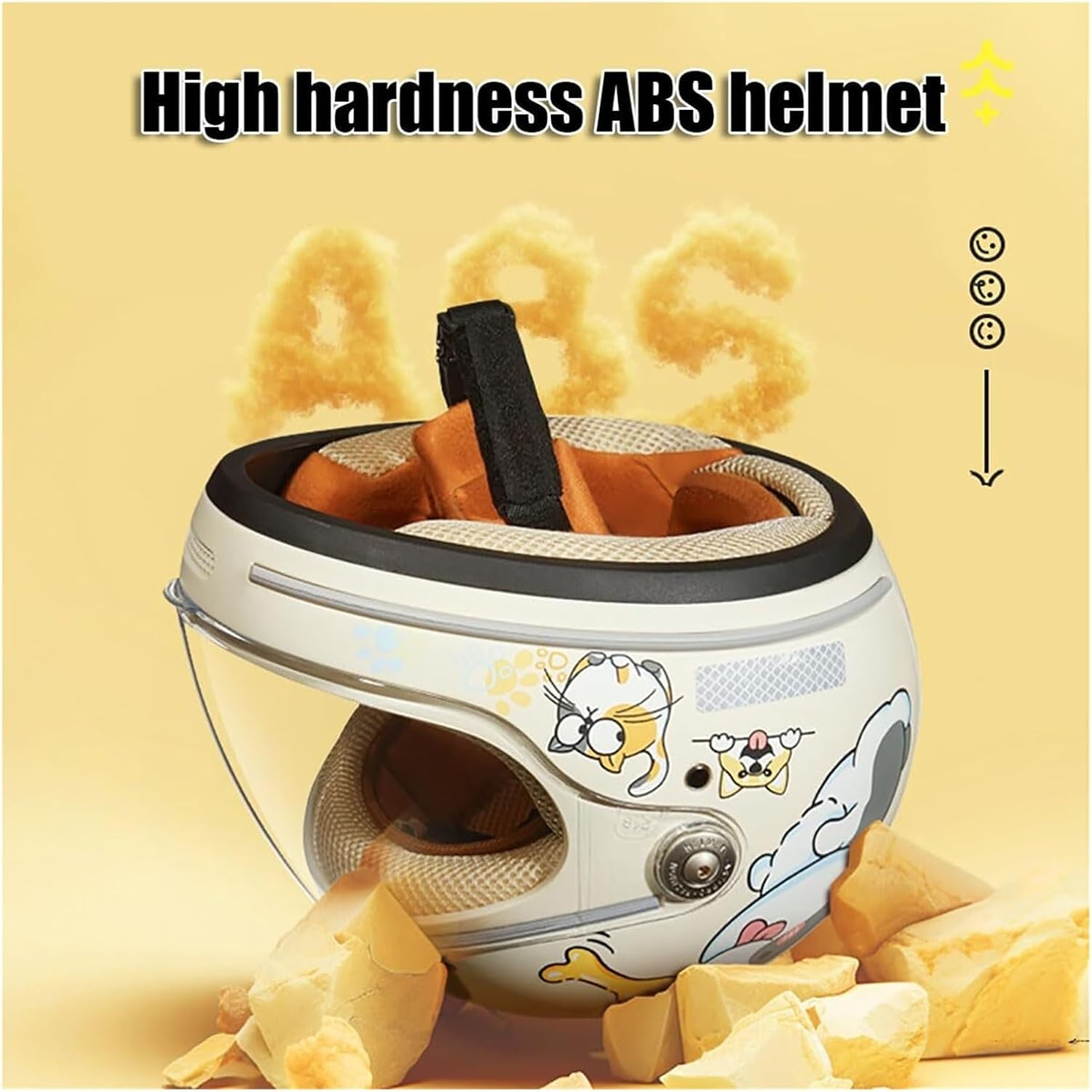 Fashion Cool Full Face Kids Motorcycle Helmet with Visor, Retro Lightweight Youth Motorcycle Helmet for Moped Bicycle ATV Street Go-Kart Dirt-Bike Electric Scooter, DOT Approved