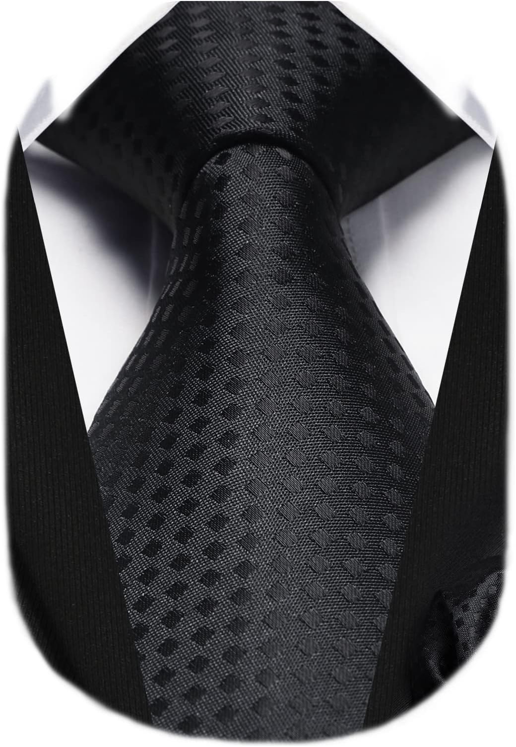 Men's Tie and Pocket Square Set Solid Check Necktie with Handkerchief Formal Classic Elegant Ties for Men Wedding Business Ceremony Banquet