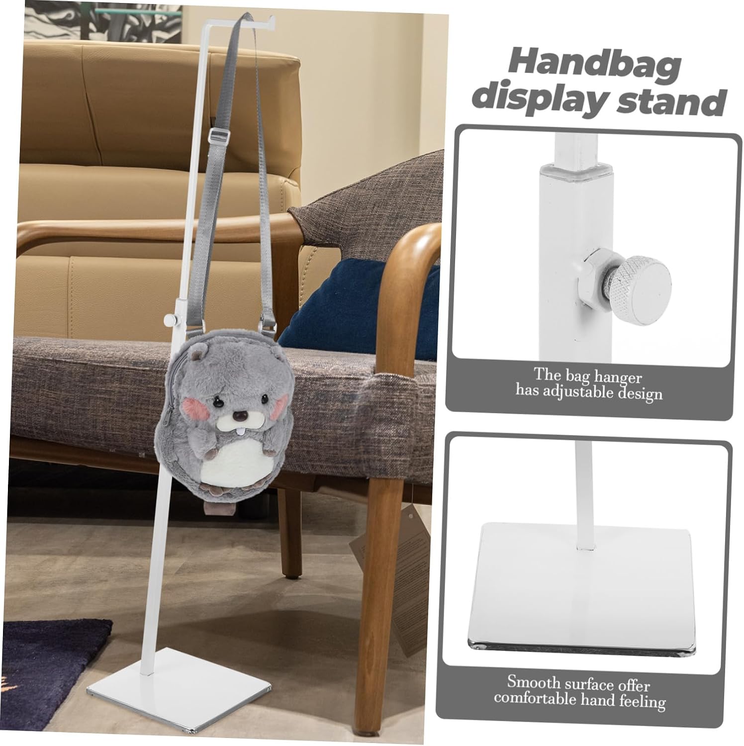 BESTOYARD Adjustable Metal Bag Rack Holder Display Rack for Women Handbags Shoulder Bag Hanger Organizer Holder Purse Display Stand Belt Hanger Tie Organizer Purse