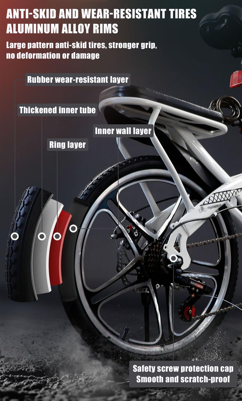 Klappbares City-Fahrrad aus Kohlenstoffstahl 16" 20" 22" 7-Gang-Klapprad