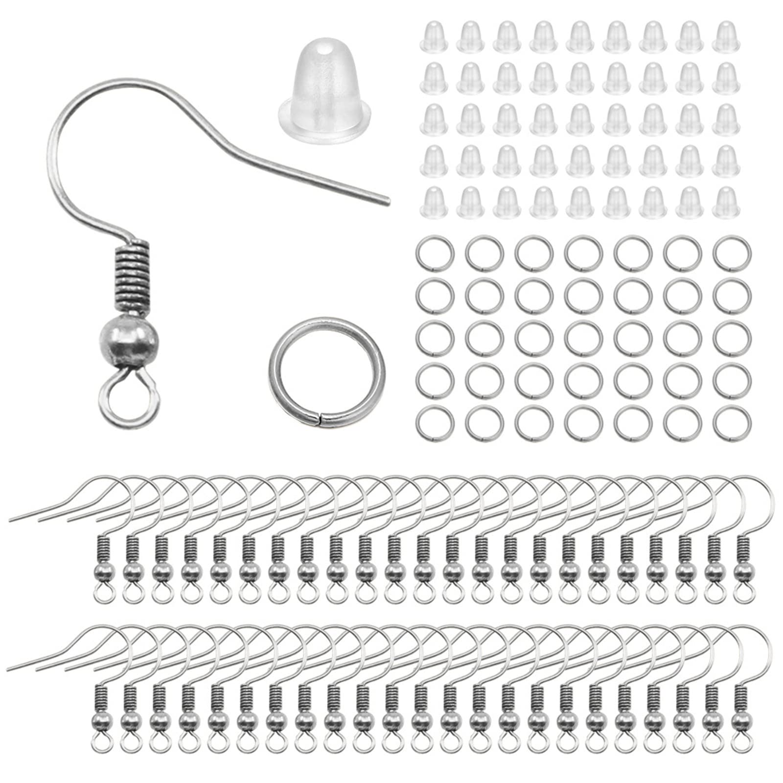 Maxtonser Earring Hooks Ear Wires Fish Hooks,Hypo-allergenic Jewelry Findings Parts for Earring Back Stopper for Jewelry