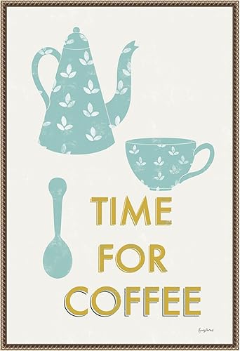 Amanti Art Framed Canvas Wall Art 33x23 Retro Kitchen Coffee III by Becky Thorns, Framed Wall Art Canvas, Cuisine Artwork, Traditional Decor, Large