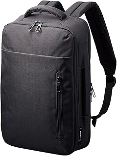 エレコム バックパック 2way 14.0inch 12L 撥水加工 高耐久ファスナー採用 ブラック BM-BPTWBK
