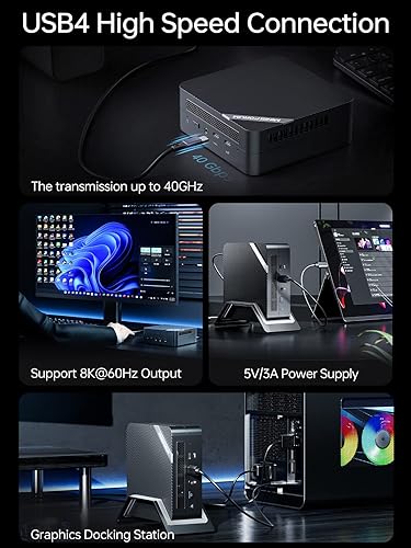 Miniatura 4 de MINISFORUM Serie Venus UM773 Lite Mini PC AMD Ryzen 7 7735HS Micro PC, DDR5 32G RAM + 1T PCIe SSD, 2X HDMI (4K), 1 salida triple USB 4 (8K),