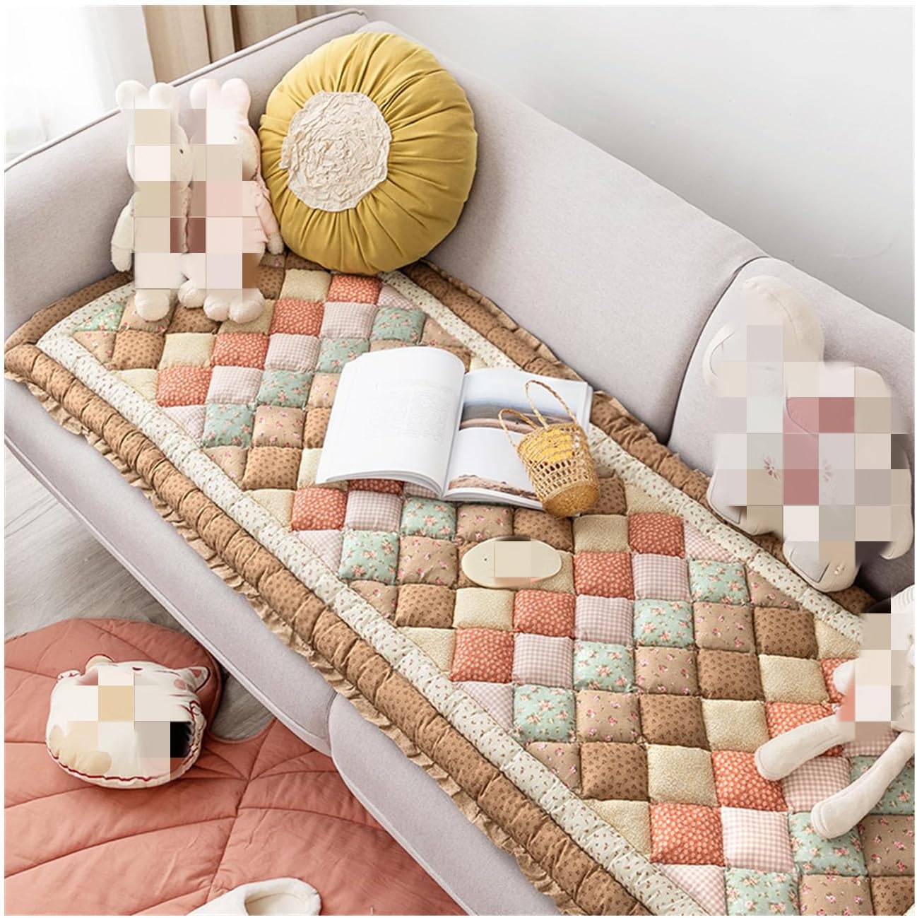 Garden Chic Cotton Protective Couch Cover Case,New Magic Sofa Cover,A Chic Couch Cover for Pet Owners,Comfortable,Scratch-Resistant,Dirt Tolerance Machine Washable Slipcovers (Brown, 150 * 200cm)