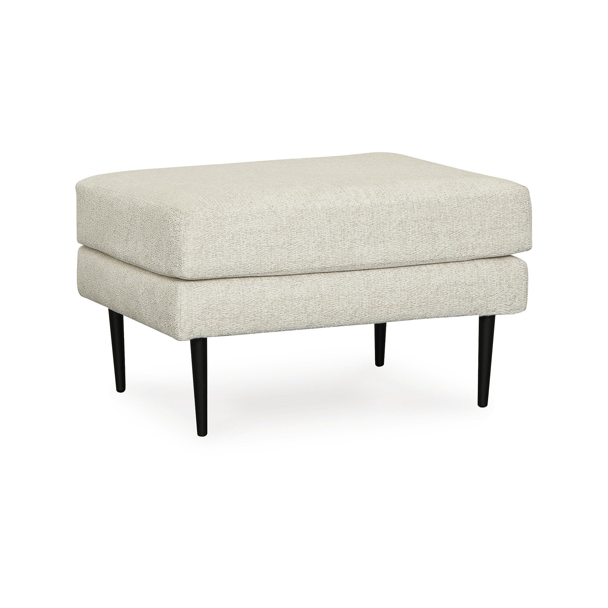 Signature Design by Ashley Hazela Contemporary Ottoman with Metal Accent Legs, Cream & Black