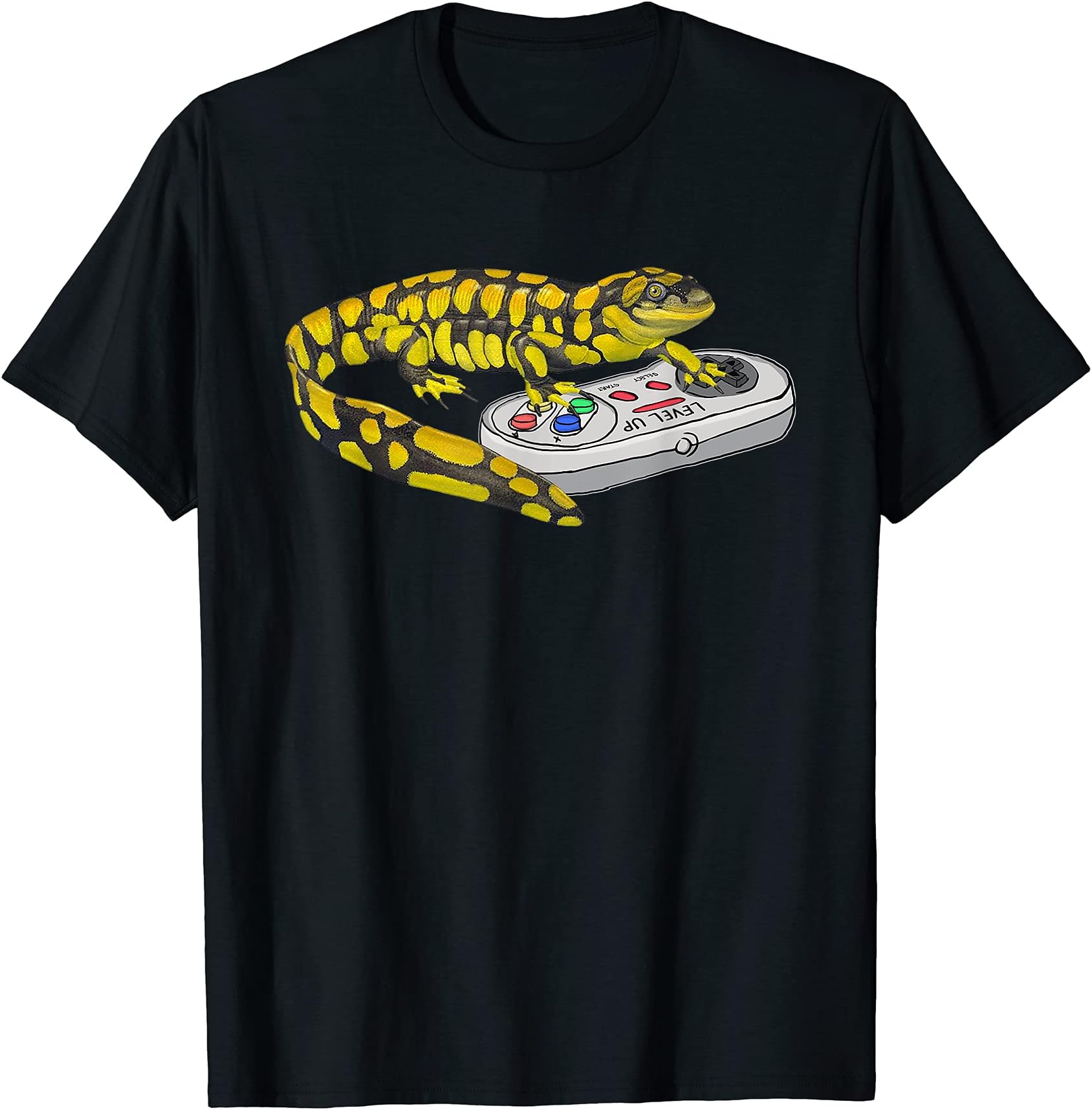 Salamanders Gamer Ambystoma tigrinum Clothing Co.Tiger salamander Playing Video Game Salamanders Gamers T-Shirt