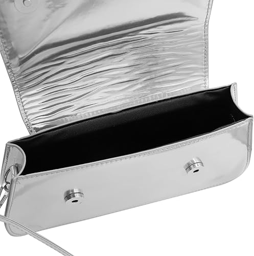 Miniatura 5 de Bolso pequeño para las axilas Y2K brillante metálico plateado monedero lindo bolso de fiesta para mujer Hobo Tote Bolso de mano Bolsos de noche