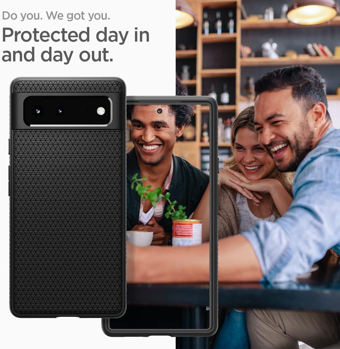 Spigen Liquid Air Armor Designed for Google Pixel 6 Case (2021) - Matte Black