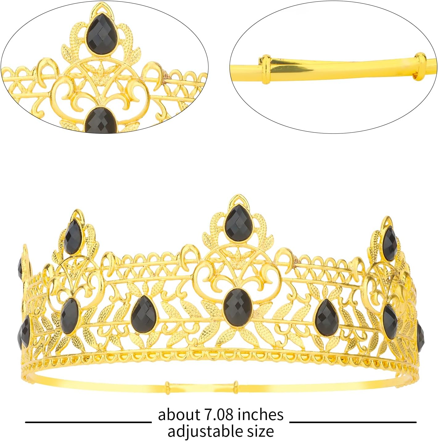 Semato Birthday King Crown and Sash Kit for Him - Gold Birthday Party Favors
