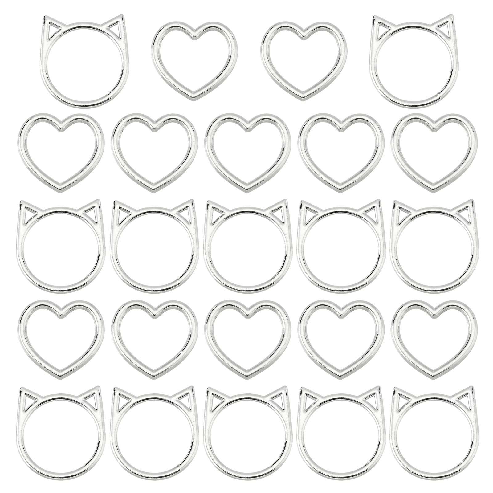 Accesorios para fabricación de joyas de aleación de platino y manualas, 24 piezas