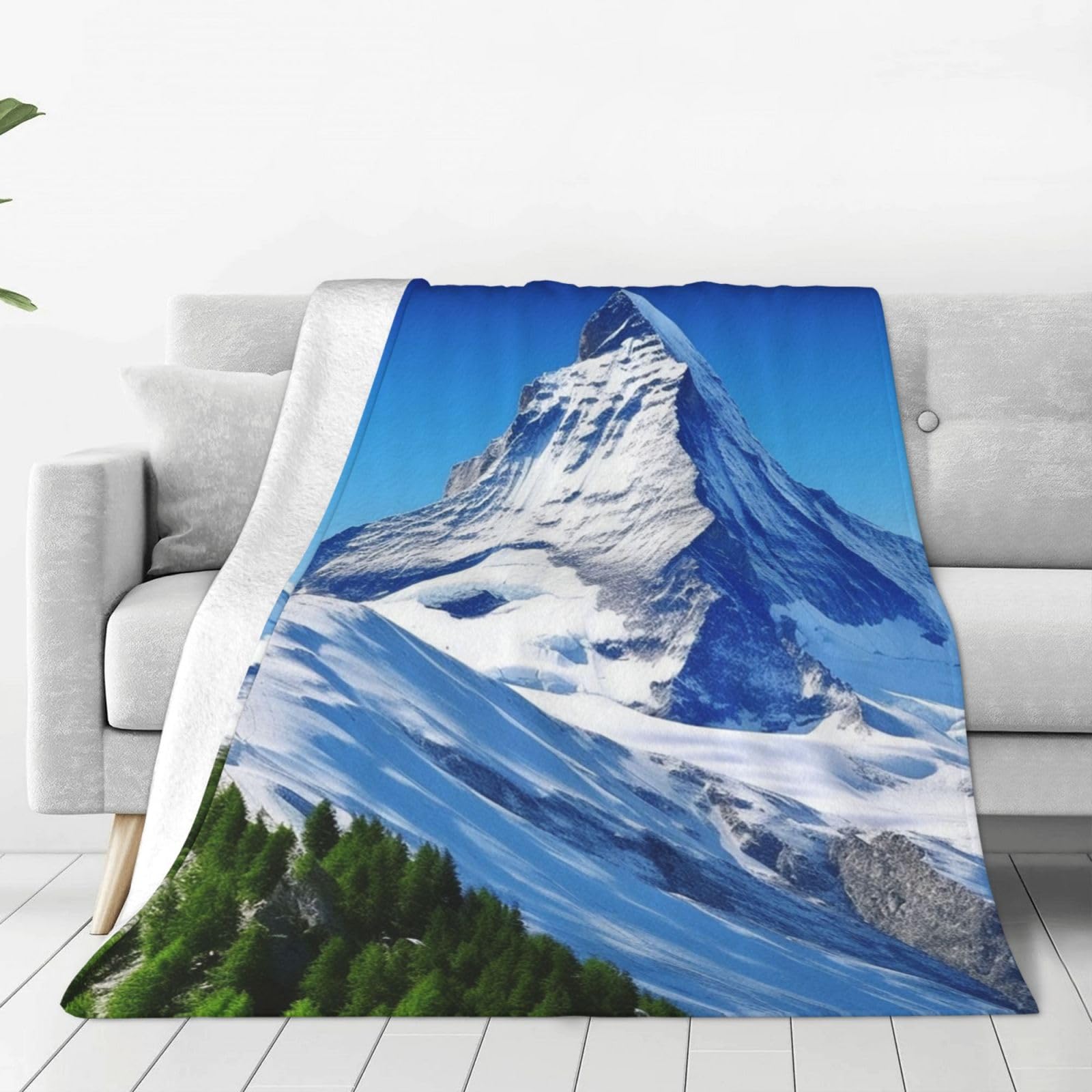 Couverture Snow Mountain2 l'élégance d'une micro polaire super douce pour le lit