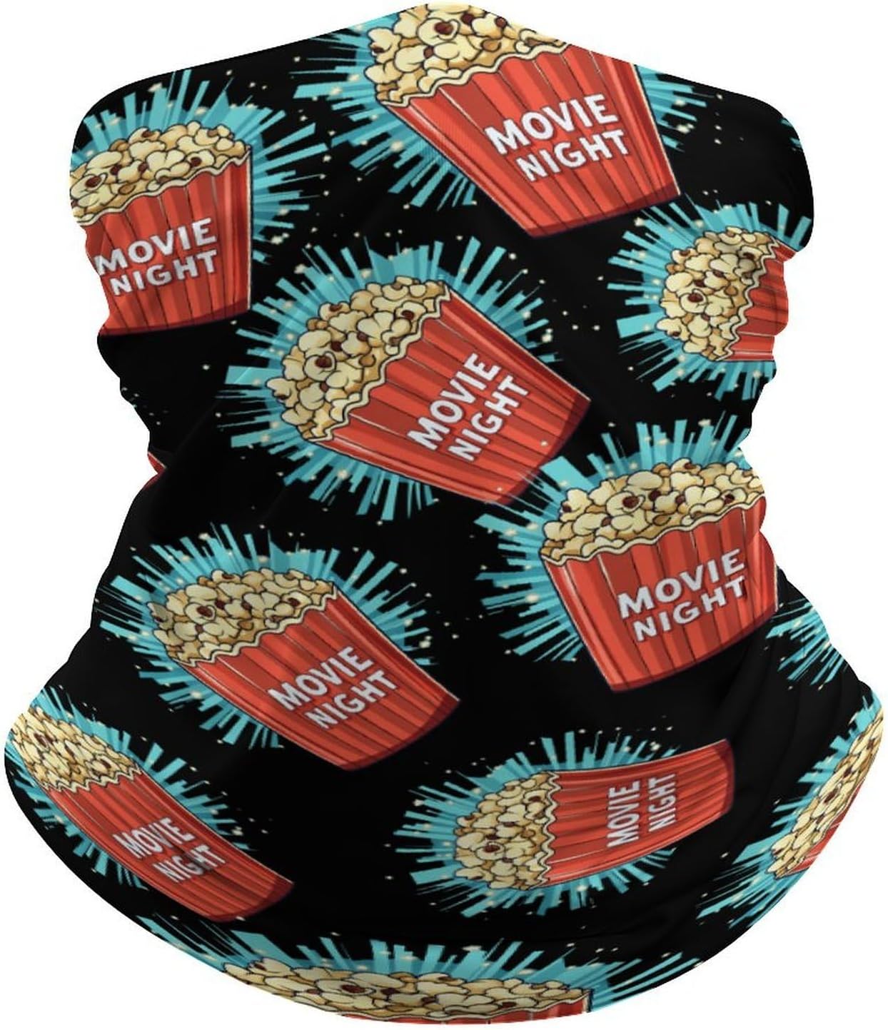 Cool Popcorn Cinema Snack Face Cover Neck Gaiters for Men Women Sun Protection Mask Scarf Hiking Bandana