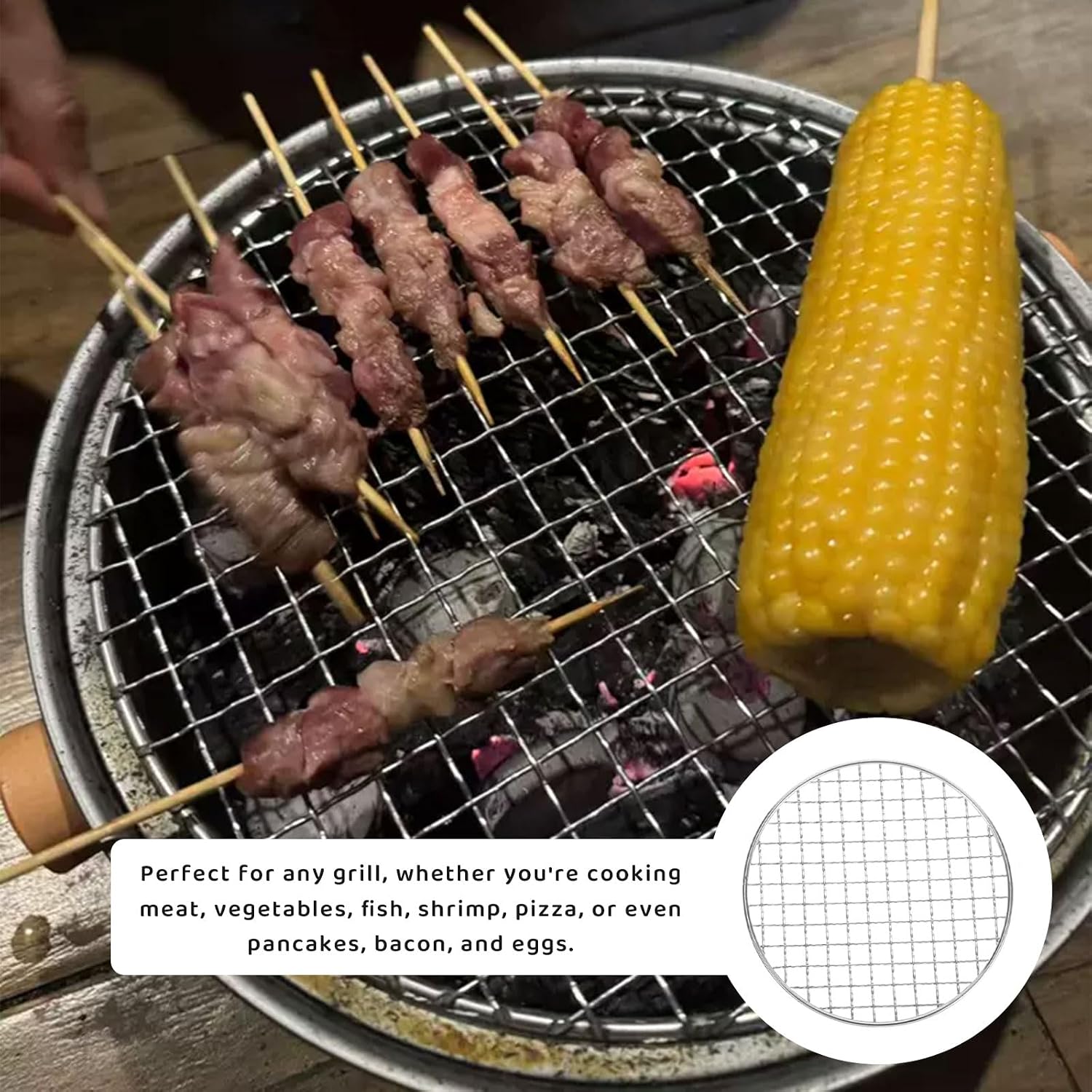 6 Inch Round Cooking Rack 304 Stainless Steel Cross Wire Grill Net Round Roasting Cooling Rack with 1-Inch Legs for Cooking Baking Steaming and Grilling