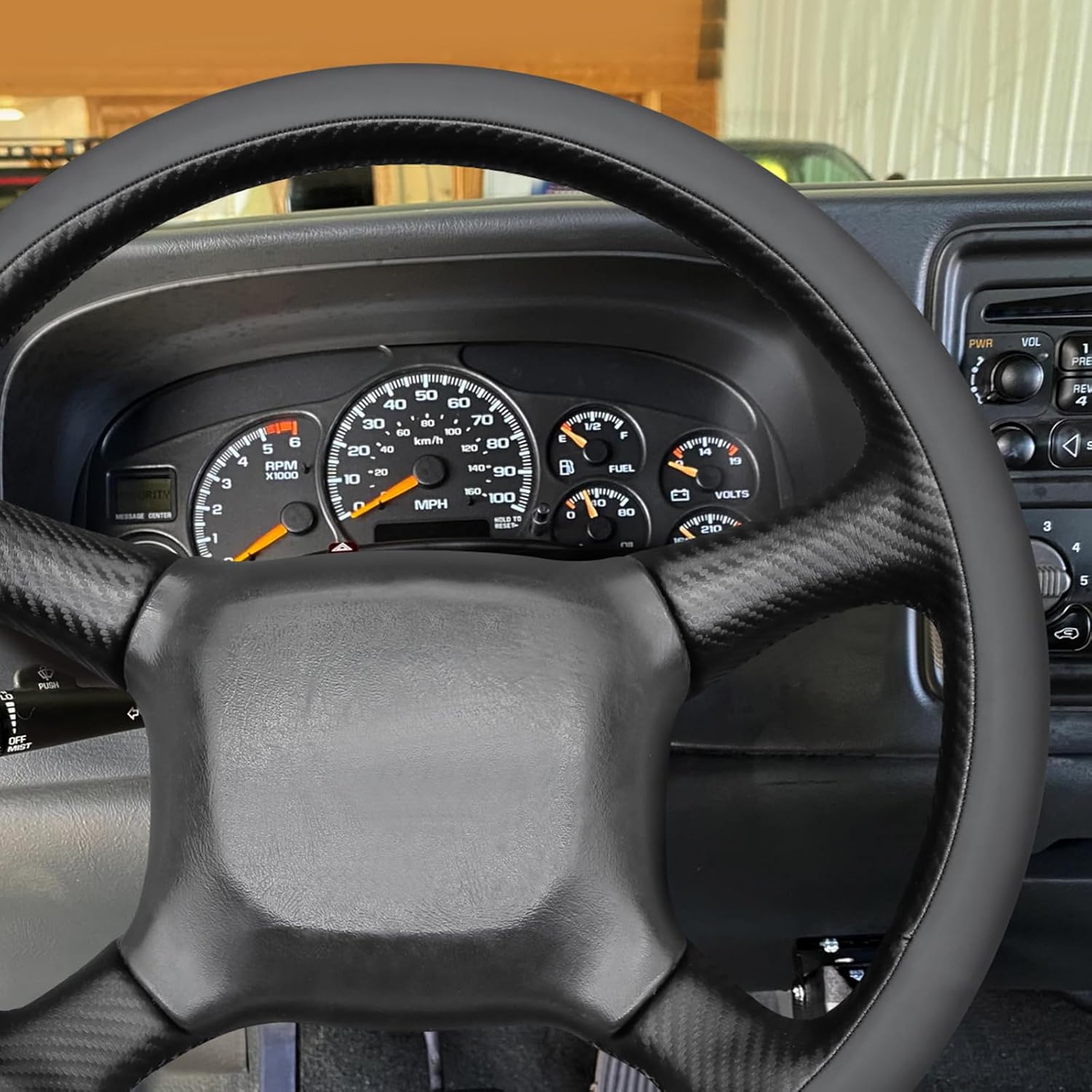 MEWANT Hand Stitch Real Leather Steering Wheel Cover Wrap for Chevrolet Silverado 1500 1999-2002/Silverado 2500 1999-2002/Silverado 3500 2001-2002/Astro/Blazer/C/K 1500 Series/Kodiak/Suburban/Tahoe