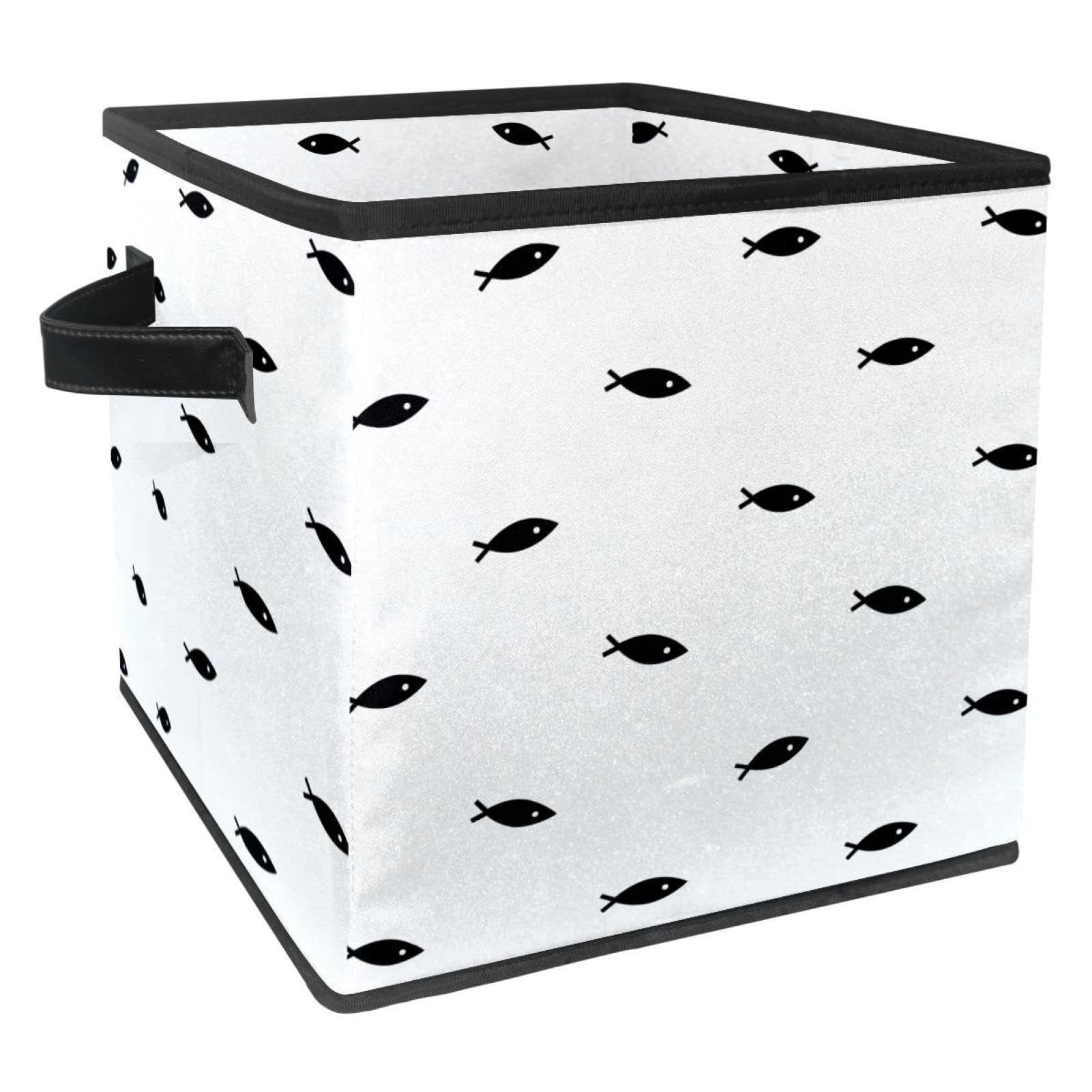 Boîte de rangement pliable bac tissu avec poignées organiseur vêtements placard chambre noir