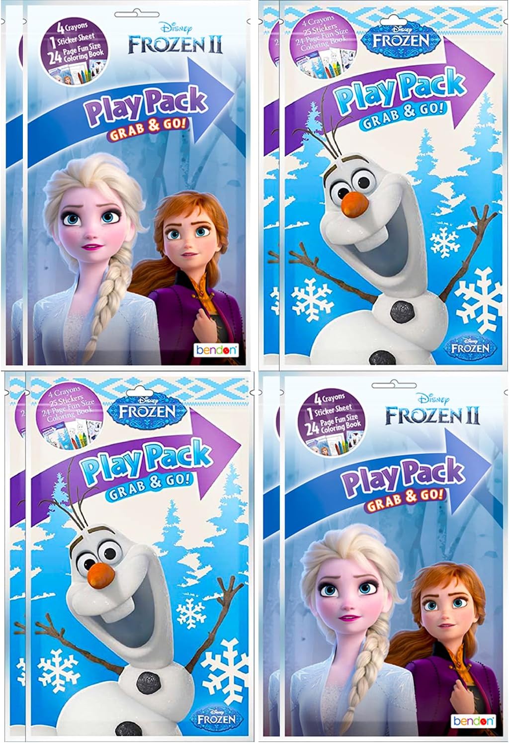 Disney Frozen BashBox Play Pack Grab and Go Children's Coloring and Activity Party Favor Bundle (8 Packs)