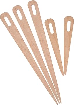 Weaving Needle 5Pcs DIY Wooden Big Eye Knitting Needles Tapestry Weaving Crafts Tools Wooden Big Eye Knitting Needles