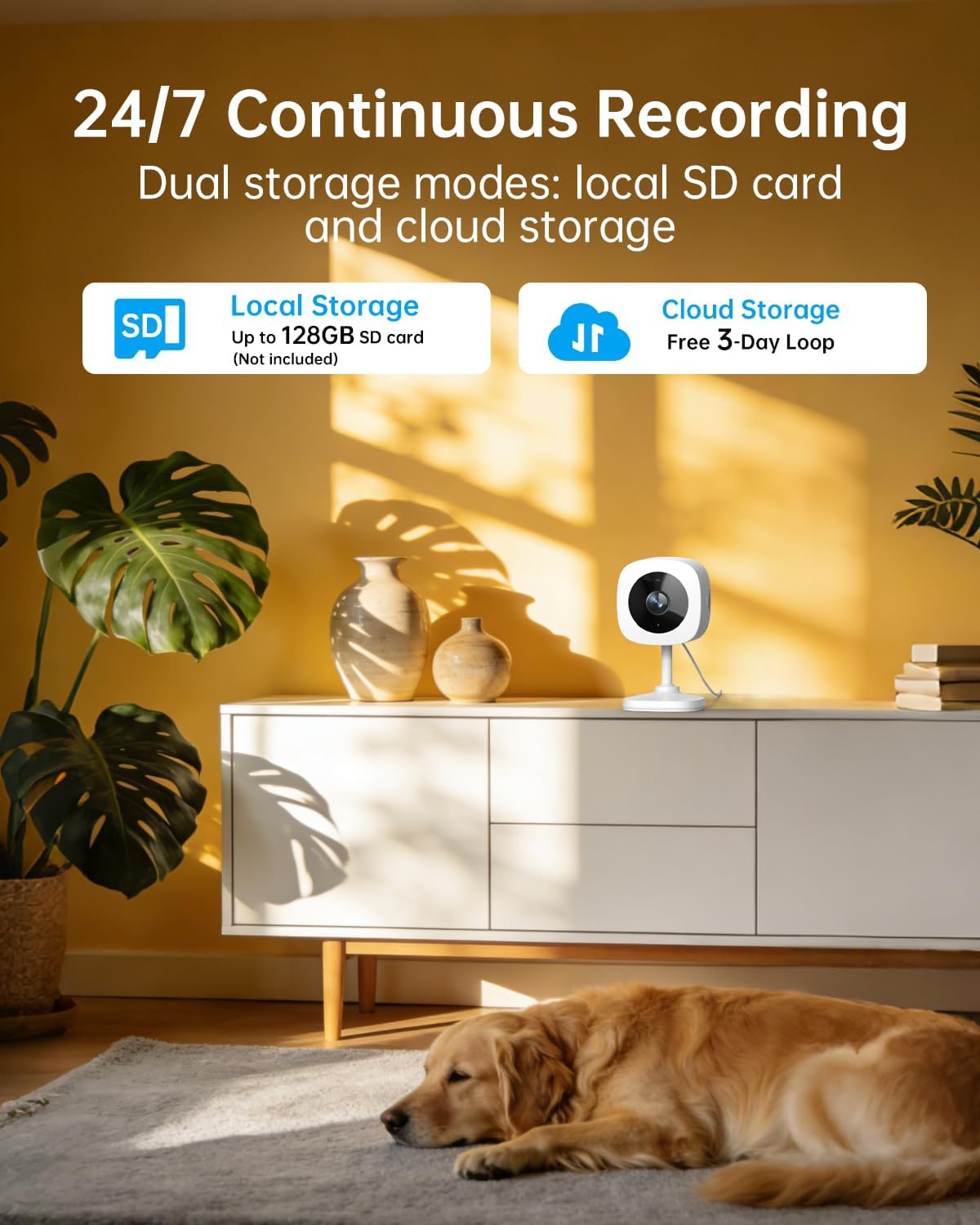 Armorcope WiFi Cameras for Home Security,2K Indoor Home Camera with AI Motion Detection,Night Vision, 2-Way Audio for/Pet/Dog/Baby Monitor, Cloud & 24/7 SD Recording, Phone App image 5
