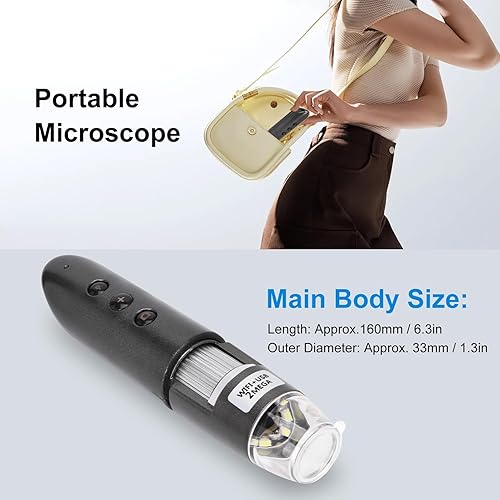 Miniatura 8 de Detector de cuero cabelludo para el cabello de la piel, analizador de piel 200X, aumento 2MP, USB, microscopio digital de alta definición para el