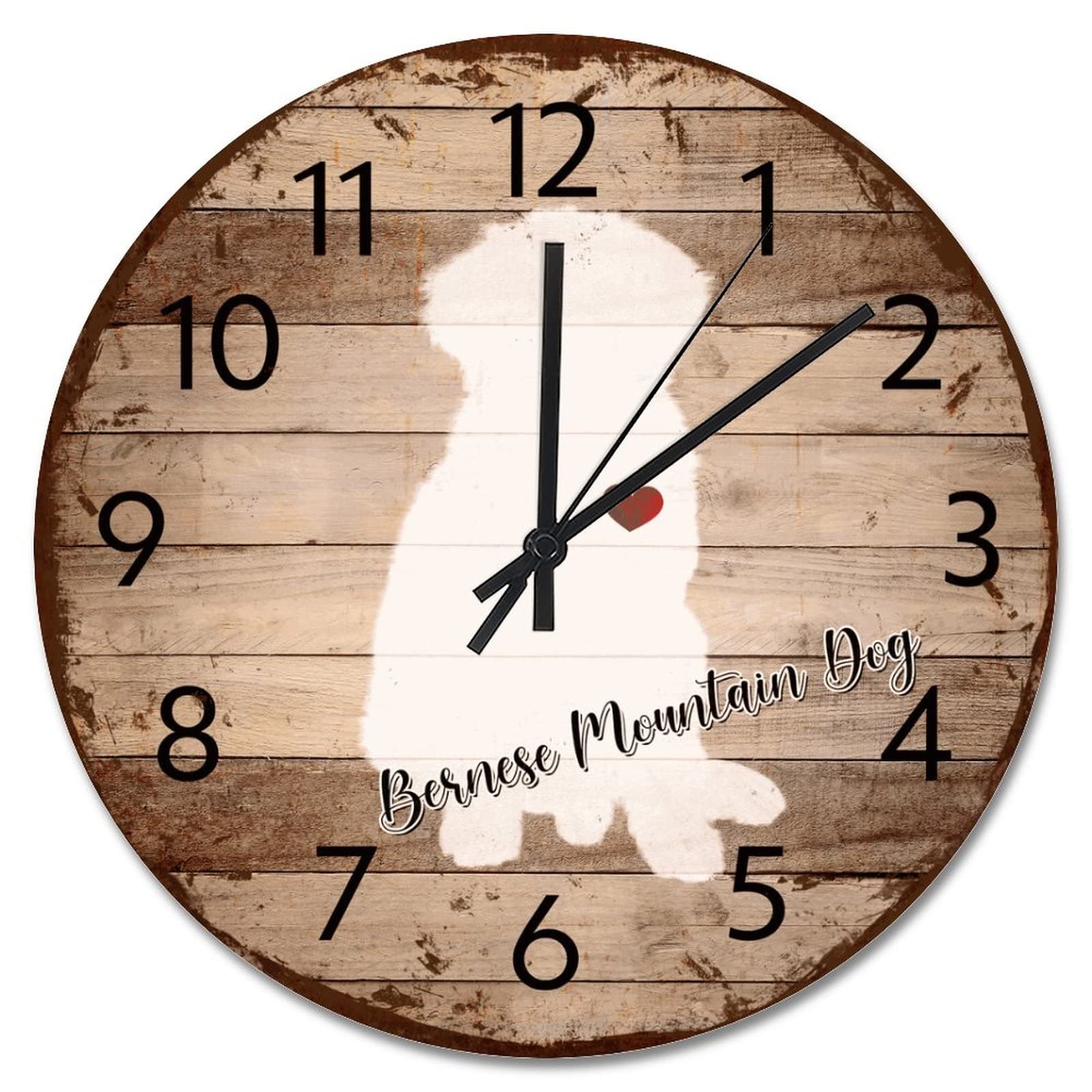 Horloge murale rustique avec Bouvier Bernois pour cuisine et salon