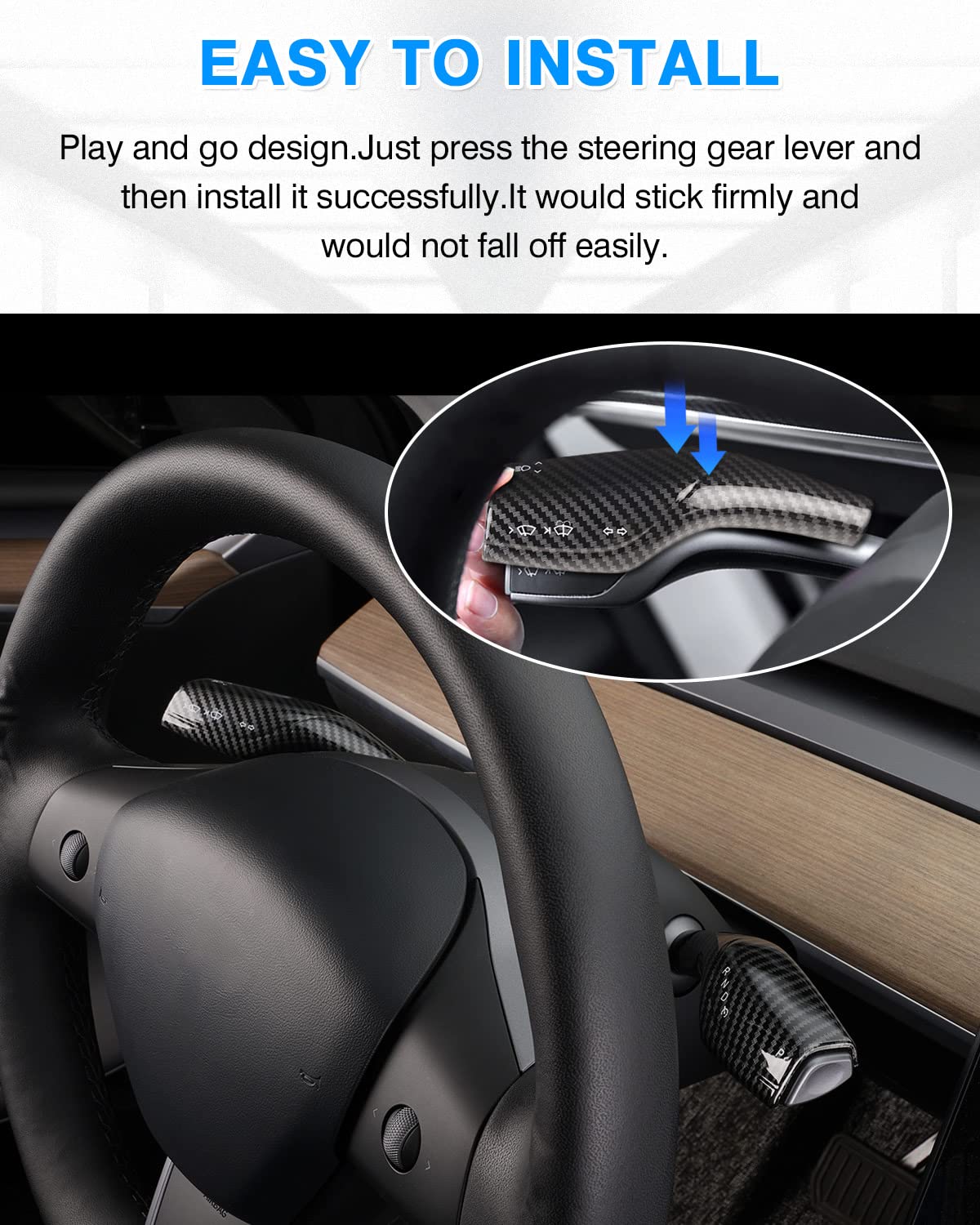 Zekrom Steering Lever Cover For Tesla Model 3 / Y Accessories 2021-2024 - View #9