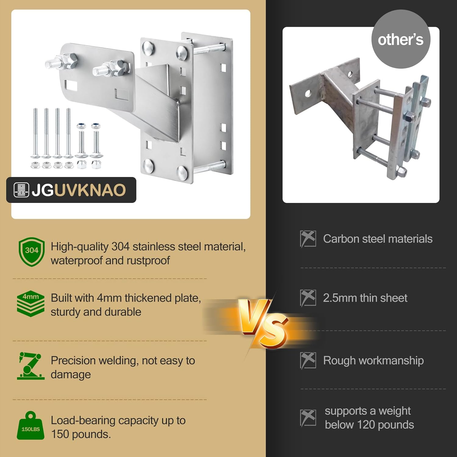 304 Stainless Steel Spare Tire Carrier Spare Tire Mount Boat Trailer Carrier Bracket,Heavy Duty Lock Holder,Fits 4 & 5 & 6 Lugs Trailer Wheels On 4", 4.5'', 4.75'', 5'' and 5.5'' Bolt Patterns