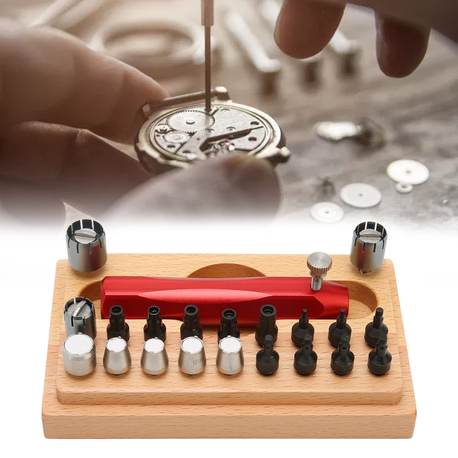 Ensemble d'outils de retrait de tube de couronne de montre, extracteur de tube de boîtier de montre portable en acier inoxydable, outil de remplacement de batterie de montre, ensemble de tournevis d