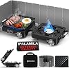 2-Burner Pro Camping Stove,7000W Camping Stove Gas Portable,Foldable Gas Stove,Windscreen Griddle, Portable Stove,Camping Essentials,Suitable For Outdoor Cooking,WinterMoot,Grilling