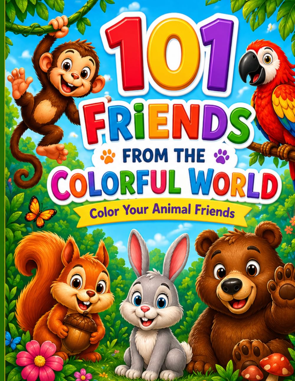 101 Friends from the Colorful World: Color your little animal friends