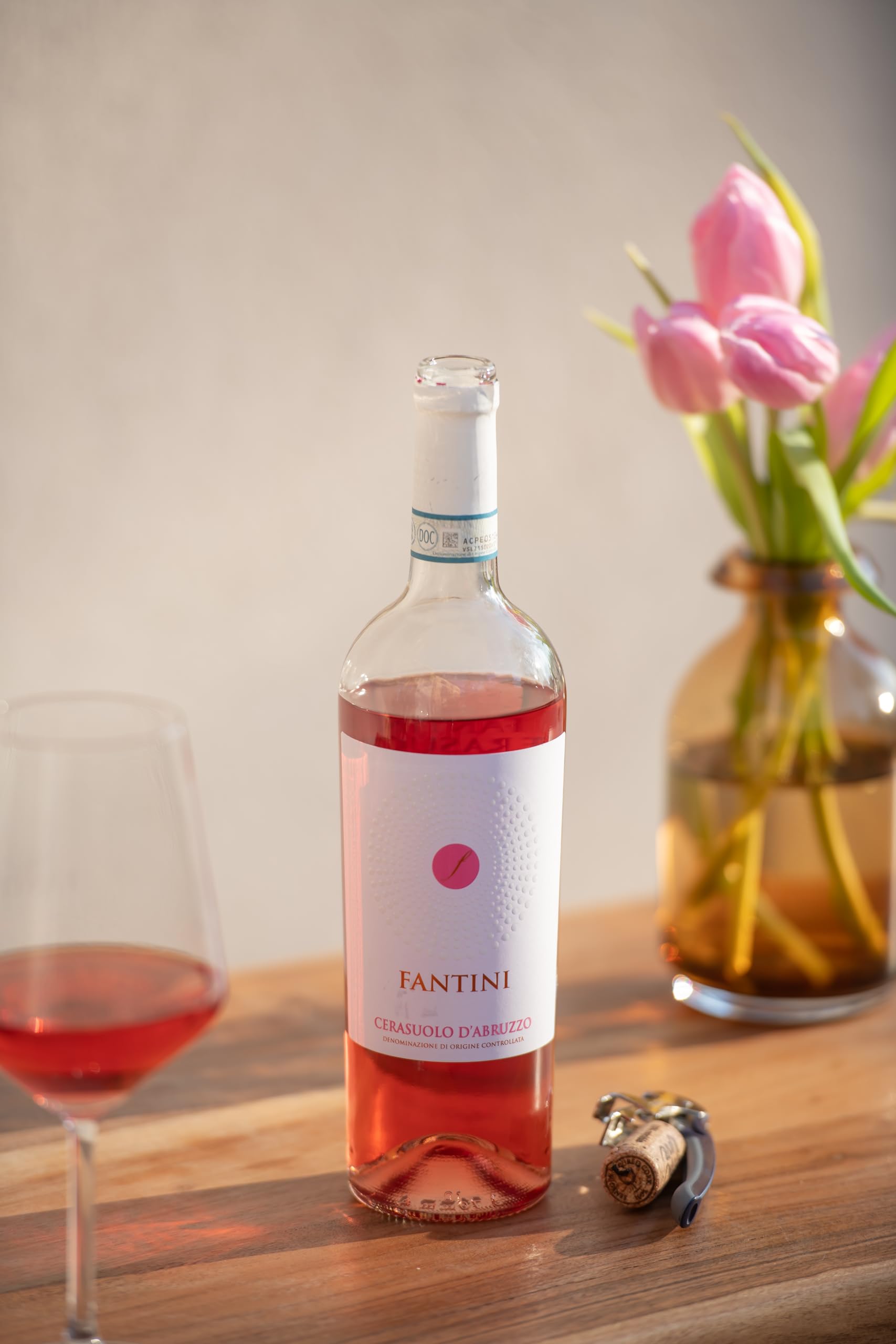 Fantini Cerasuolo d'Abruzzo DOC – Trockener, italienischer Roséwein aus Abruzzen (6 x 0,75l) – Fruchtig & frisch – Ideal zu Pasta, Fisch & Käse