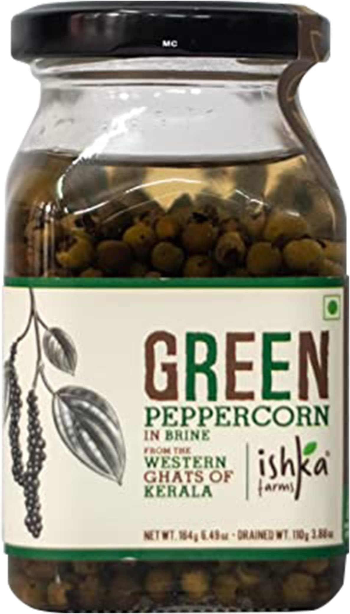- Ishka Farms Organic Green Whole Peppercorns In Brine, Great In Stews, Sauces, Dips And Marinades (Hara Mirch) Directly Sourced From Farms,184 Grams
