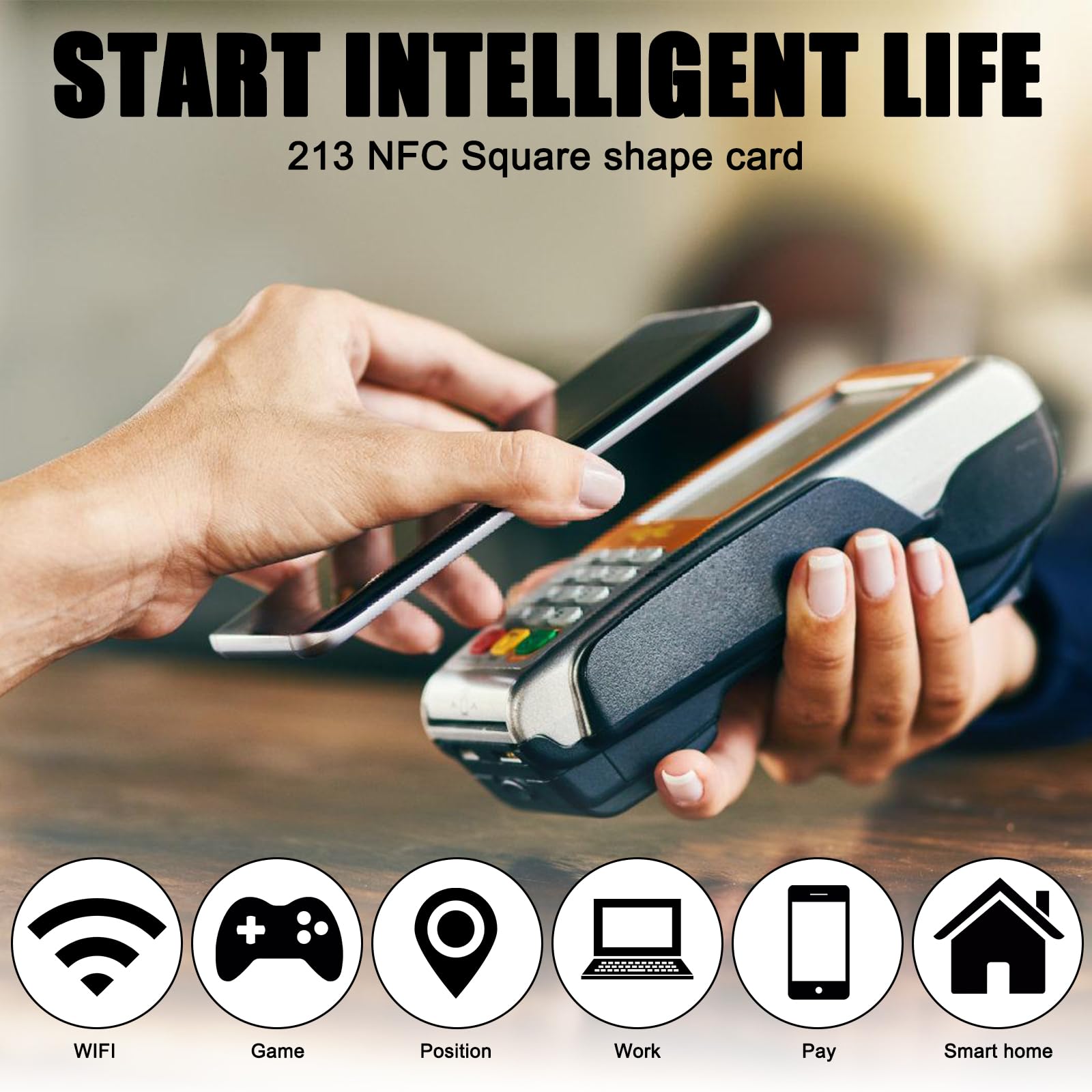 50 schede NFC NTAG215 riscrivibili 504 byte PVC nero