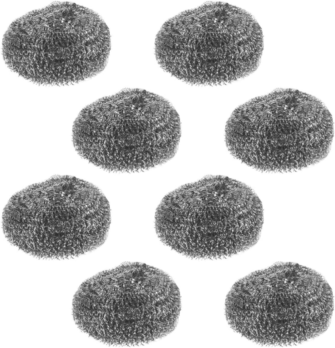 BETOOKY 8pcs Stainless Steel Scrubber Balls Multipurpose Pot Cleaner and Cookware Scrubber Brush Set for Cleaning Dishes and Kitchenware, Easy to Store Silver Metal Scrubbing Pads