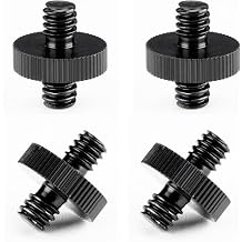 4 Pack 1/4" Male to 1/4" Male Threaded Adapter for Camera Cage Mount, Double Sided Tripod Screw Thread for Light Stand Shoulder Rig Stud Mounting Accessories
