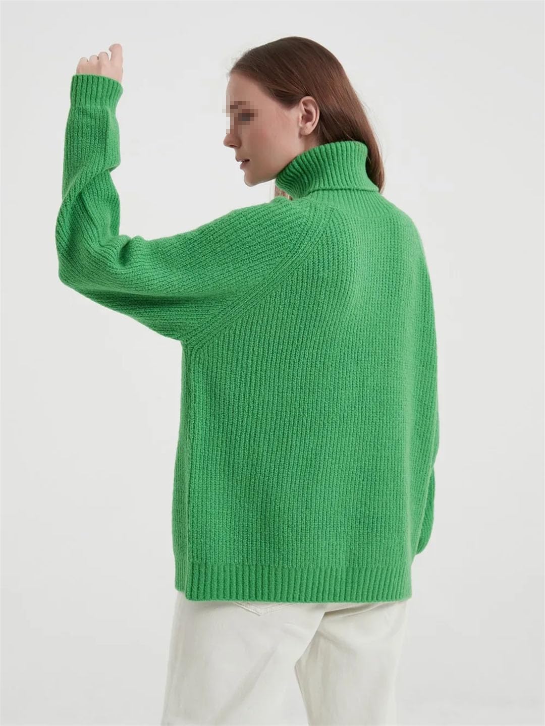 Maglione da donna a collo alto basico pullover allentato maglione casual top
