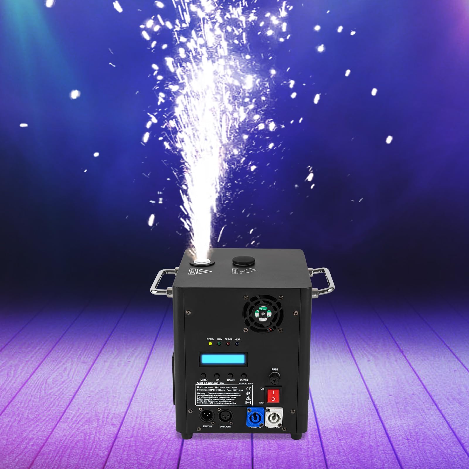 Pyrotechnikmaschinen 700W Kaltfunkenmaschine mit Fernbedienung Einstellbare Injektionshöhe,Stage Spezialeffekt Machine für Partys, Bühnendekorationen, Hochzeiten