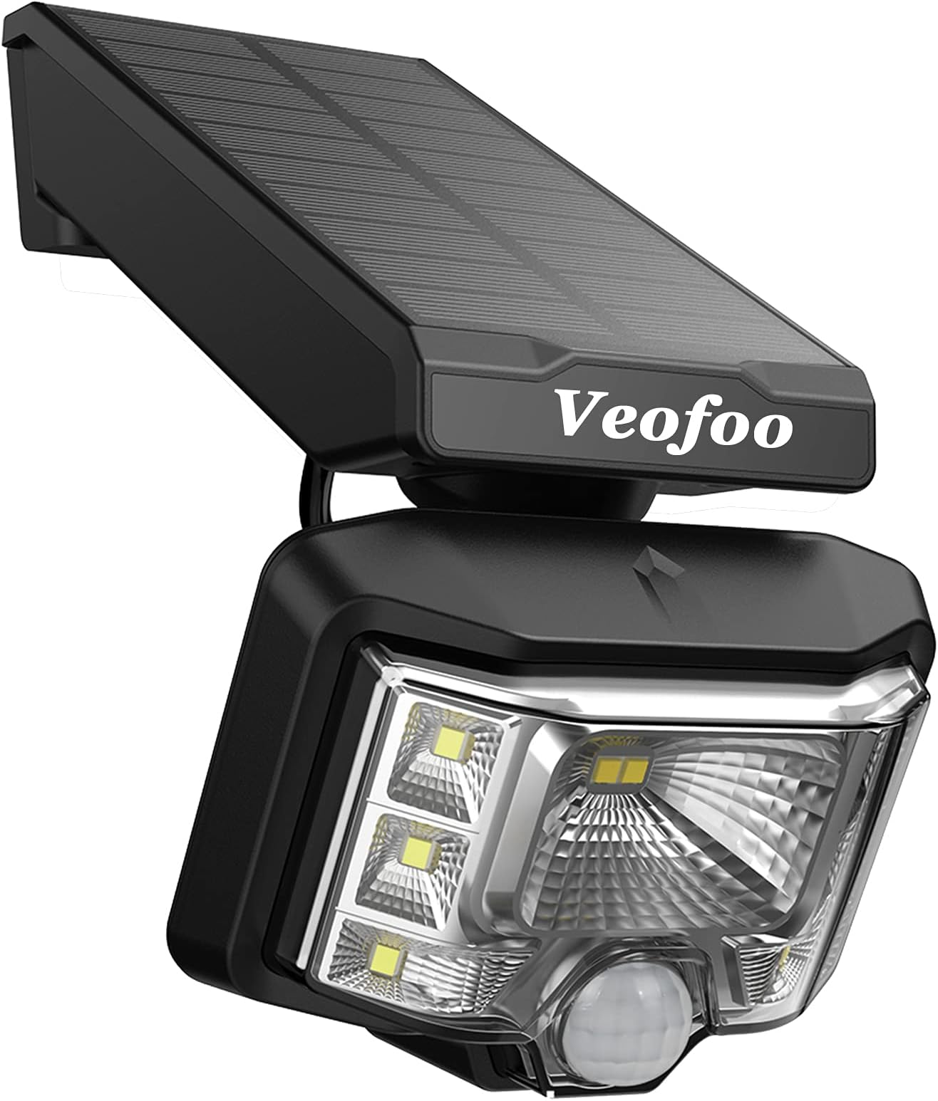 Veofoo Solar Spotlight, Adjustable Solar Light with Motion Sensor 8LED Waterproof Security Light for Garden, Yard, Driveway, Fence (1 Piece)