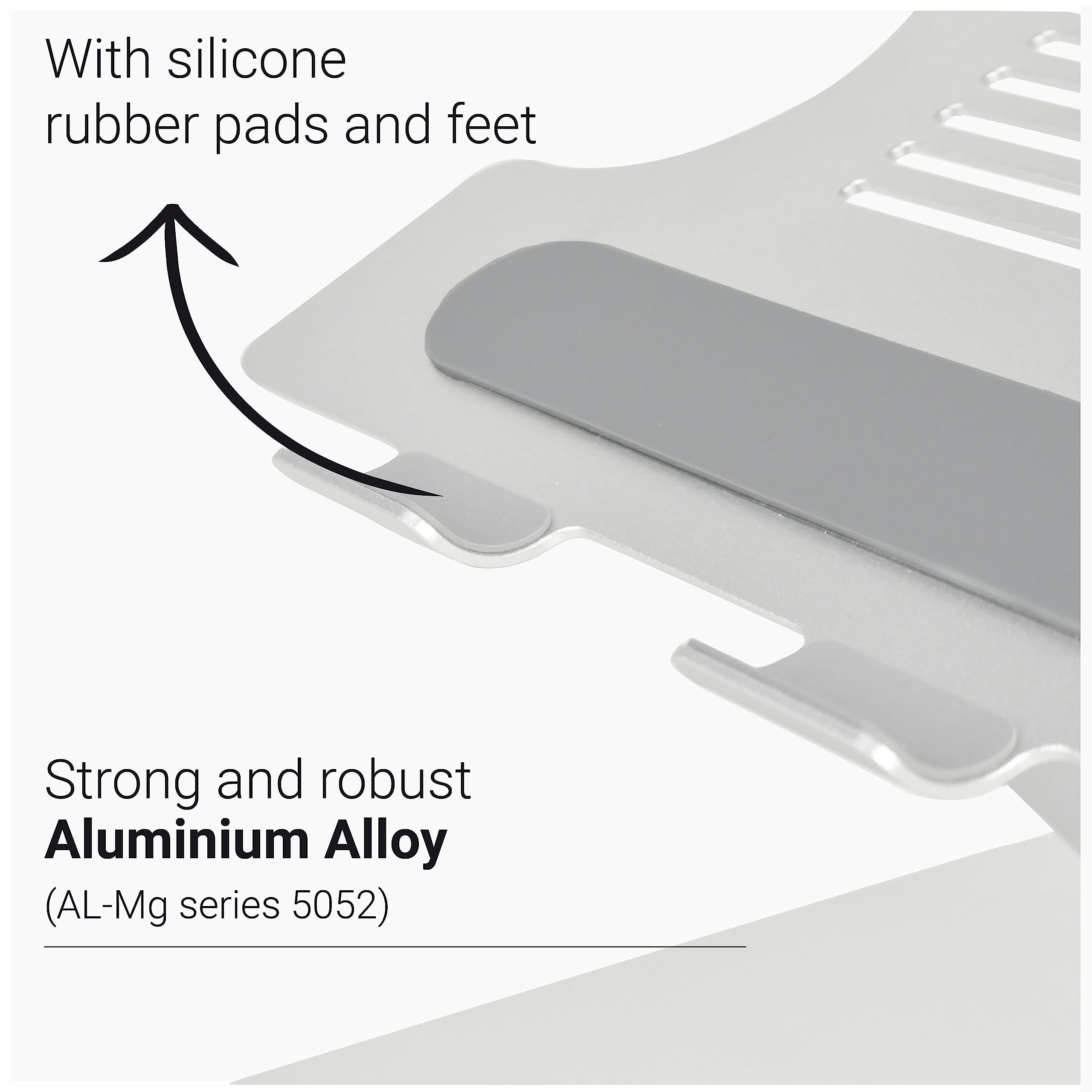 DESQ Supporto per computer portatile, in alluminio, completamente regolabile, piatto, pieghevole, leggero (1035 grammi), ergonomico, per tutti i computer portatili/laptop da 10 a 15,6 pollici