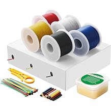 20 AWG 0.5mm  Silicone Wire Kit, 5 Colours, 23 ft | Flexible tinned copper silicone wire in 5 colours for RC, LED, electronics and heat-resistant DIY wiring