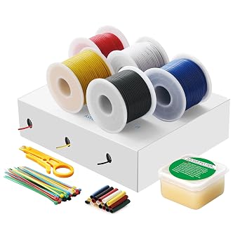 18 AWG 0.75mm  Silicone Wire Kit, 5 Colours, 13 ft | Flexible tinned copper silicone wire in 5 colours for RC, LED, electronics and heat-resistant DIY wiring